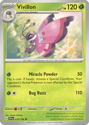 Vivillon (010/198) [SV01 Scarlet & Violet Base Set] Reverse Holofoil - Uncommon