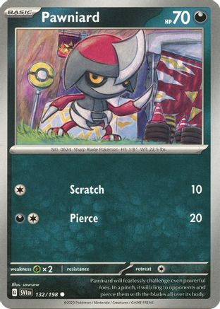 Pawniard (132/198) [SV01 Scarlet & Violet Base Set] Reverse Holofoil - Common
