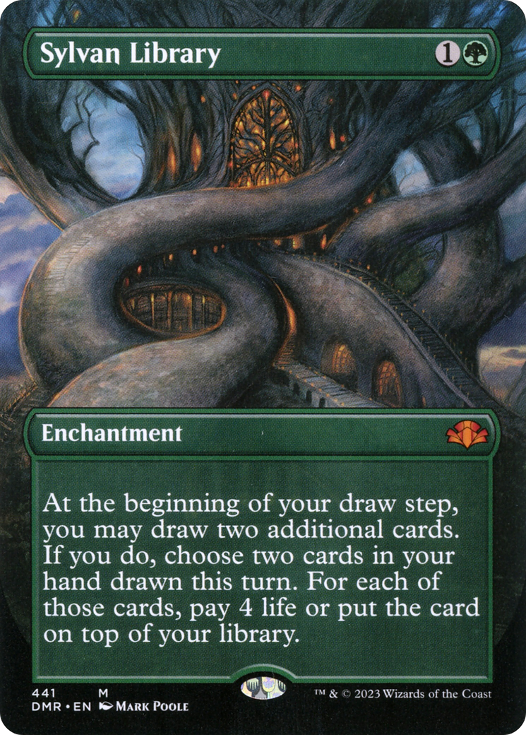 Sylvan Library (Borderless) (DMR-441) [Dominaria Remastered]