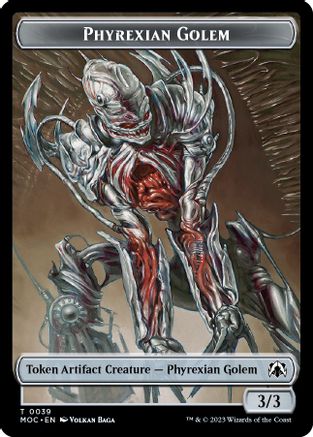 Phyrexian Golem // Phyrexian Horror Double-sided Token (MOC-39 // 40) [Commander: March of the Machine]