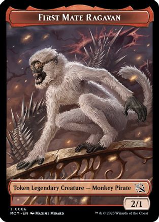 First Mate Ragavan // Knight Double-Sided Token (MOM-6 // 10) [March of the Machine] Foil