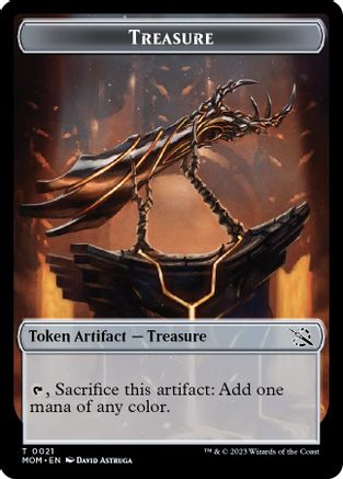 Treasure (0021) // Spirit (0013) Double-Sided Token (MOM-21 // 13) [March of the Machine] Foil