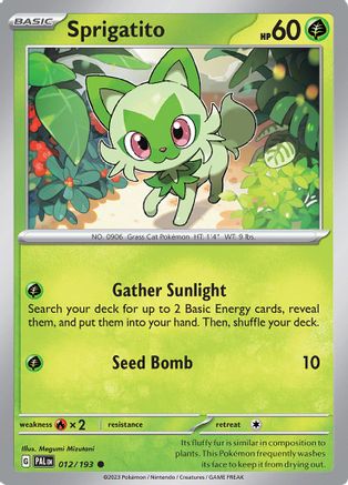 Sprigatito (012/193) [SV02 Paldea Evolved] Reverse Holofoil - Common