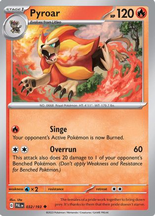 Pyroar (032/193) [SV02 Paldea Evolved] - Uncommon