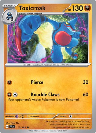 Toxicroak (115/193) [SV02 Paldea Evolved] Reverse Holofoil - Uncommon