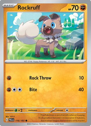 Rockruff (116/193) [SV02 Paldea Evolved] Reverse Holofoil - Common