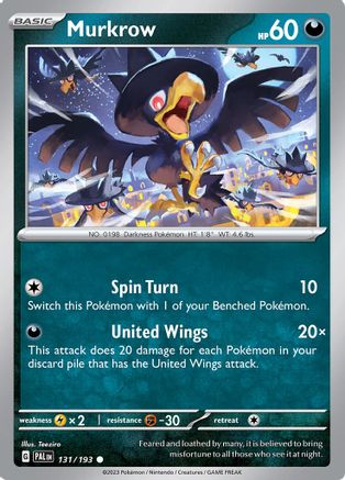 Murkrow (131/193) [SV02 Paldea Evolved] Reverse Holofoil - Common