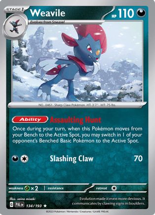 Weavile (134/193) [SV02 Paldea Evolved] Reverse Holofoil - Rare
