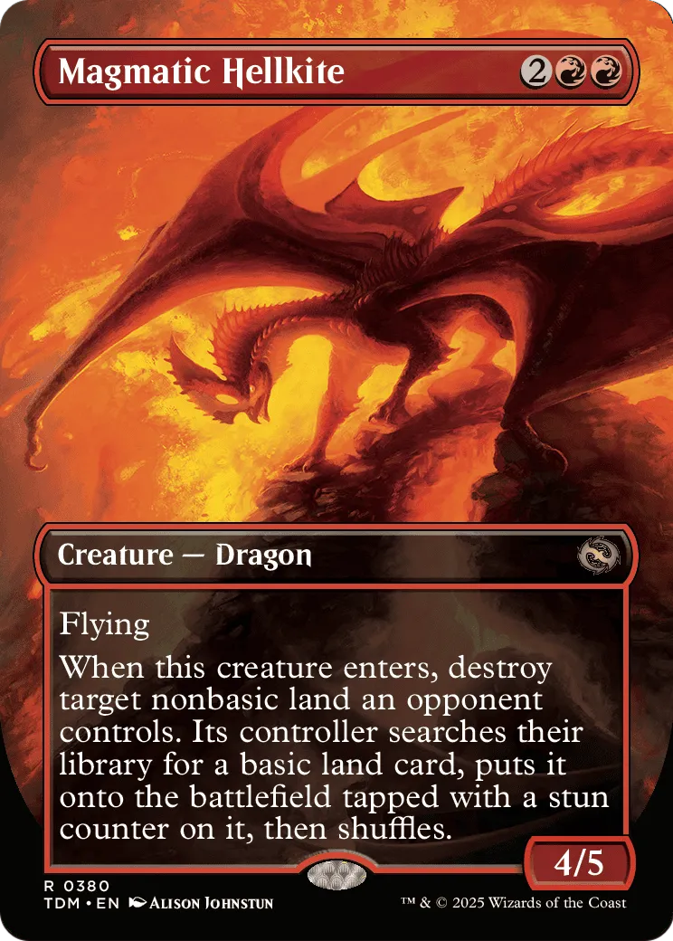 Magmatic Hellkite (Borderless) (TDM-380) [Tarkir: Dragonstorm] Foil