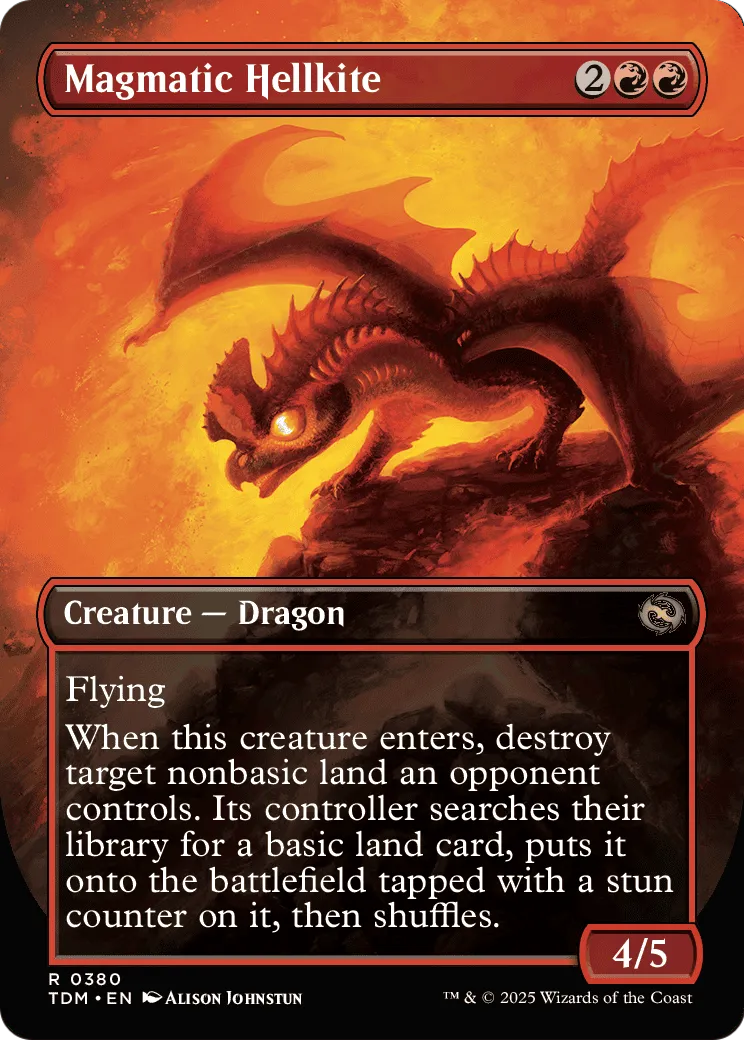 Magmatic Hellkite (Borderless) (TDM-380) [Tarkir: Dragonstorm] Foil