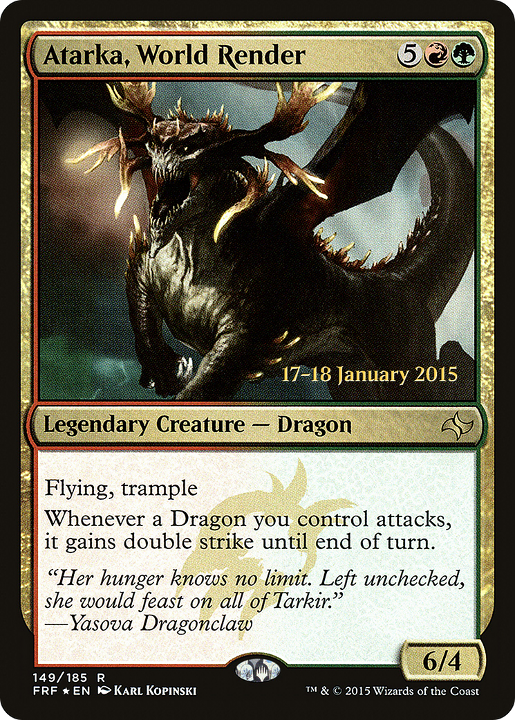 Atarka, World Render (PRE-149) [Fate Reforged Promos] Foil