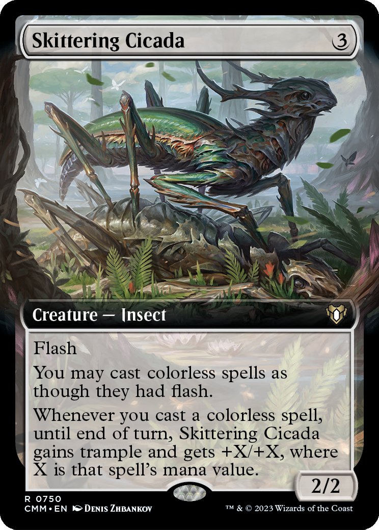 Skittering Cicada (Extended Art) (CMM-750) [Commander Masters]