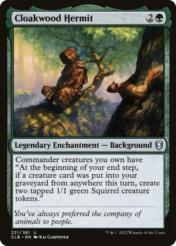 Cloakwood Hermit [Commander Legends: Battle for Baldur's Gate]