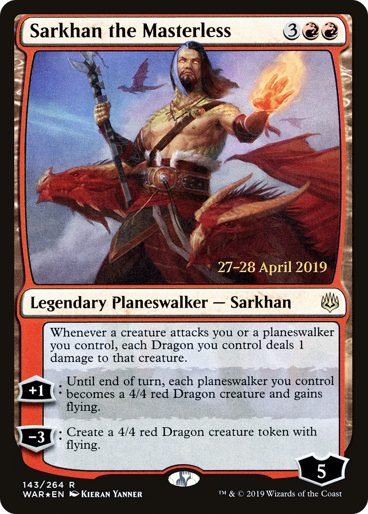 Sarkhan the Masterless (PRE-143) [War of the Spark Promos] Foil