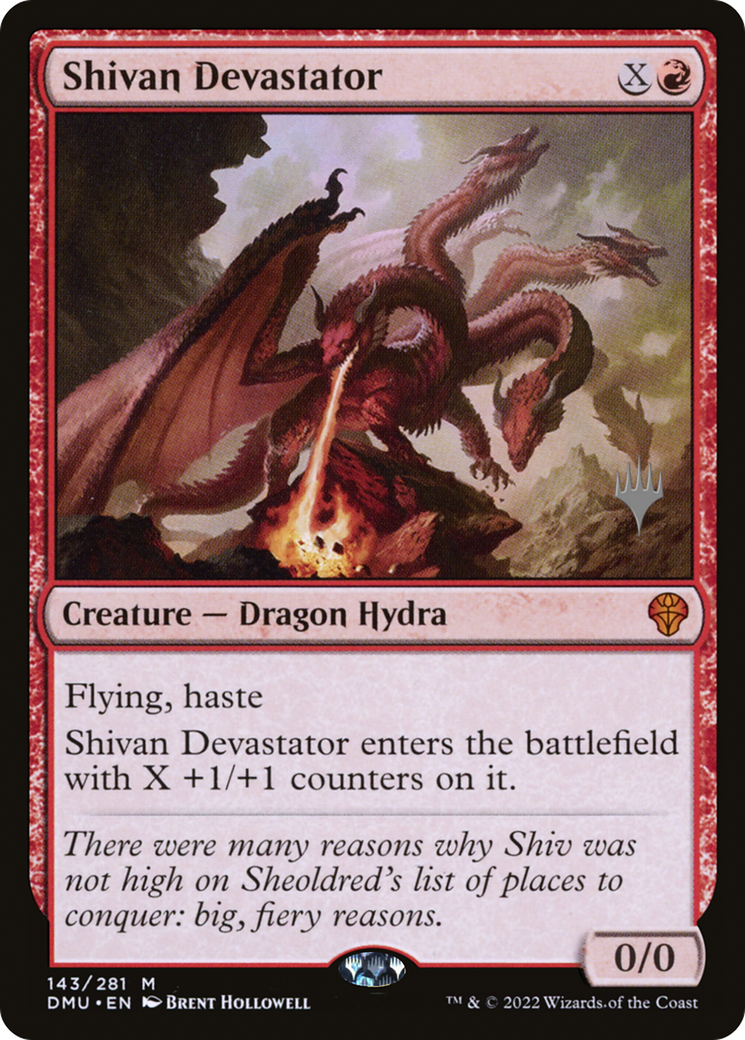 Shivan Devastator (PPDMU-143) [Promo Pack: Dominaria United Promos] Foil