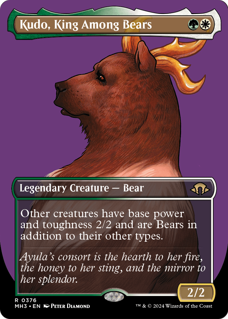 Kudo, King Among Bears (Borderless) (MH3-376) [Modern Horizons 3] Foil