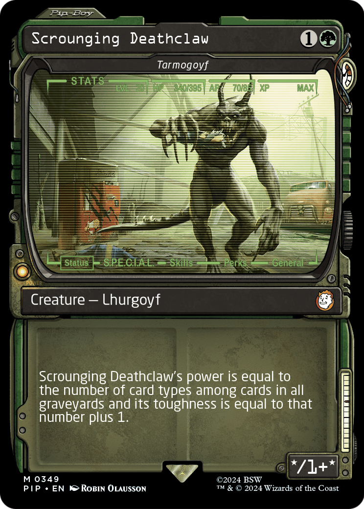 Scrounging Deathclaw - Tarmogoyf (Showcase) (PIP-349) [Fallout] Foil