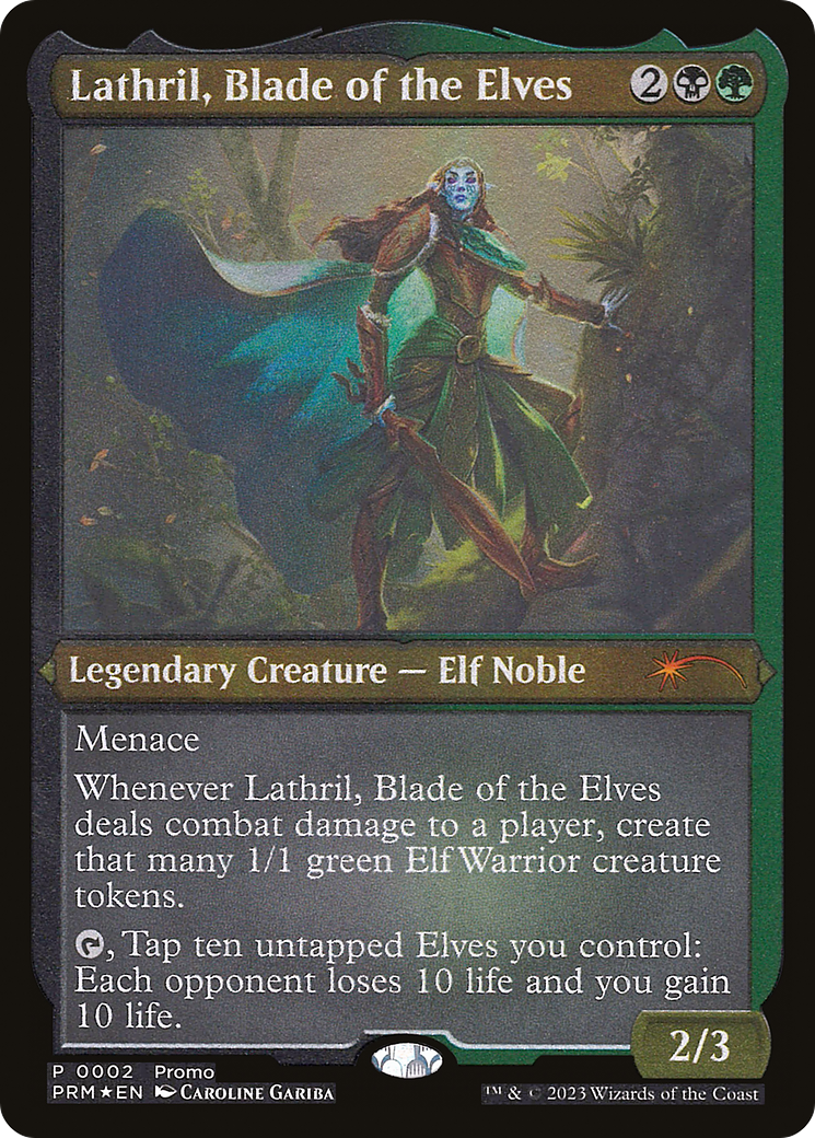 Lathril, Blade of the Elves (Foil Etched) (MEDIA-002) [Kaldheim Promos] Foil