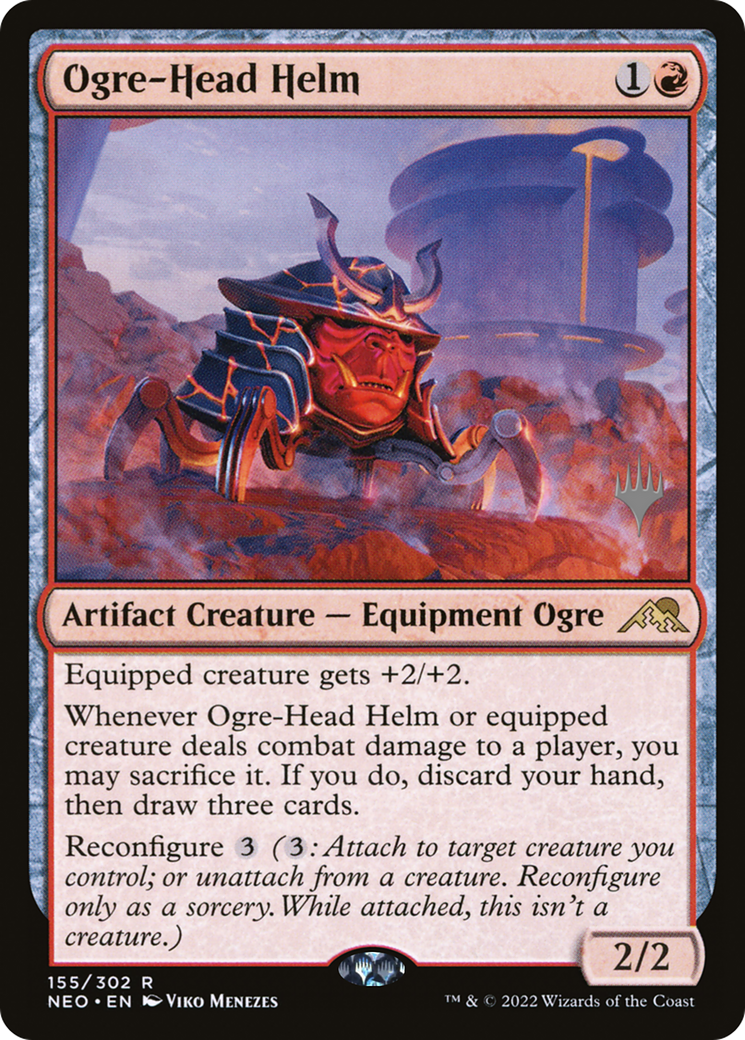 Ogre-Head Helm (PPNEO-155) [Promo Pack: Kamigawa: Neon Dynasty Promos] Foil
