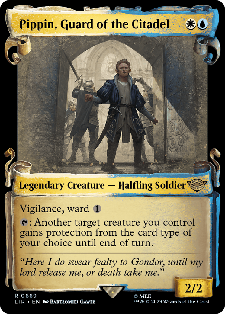 Pippin, Guard of the Citadel (Showcase Scrolls) (LTR-669) [The Lord of the Rings: Tales of Middle-earth] Foil