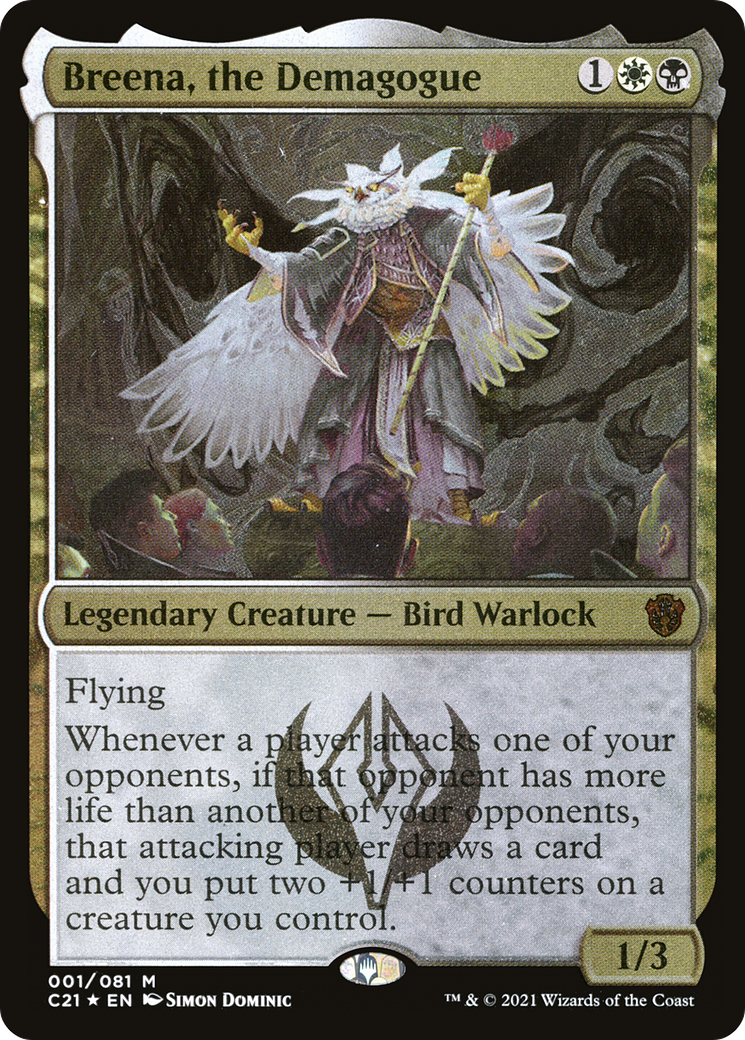 Breena, the Demagogue (Display Commander) - Thick Stock (C21-001) [Commander 2021 Display Commanders] Foil