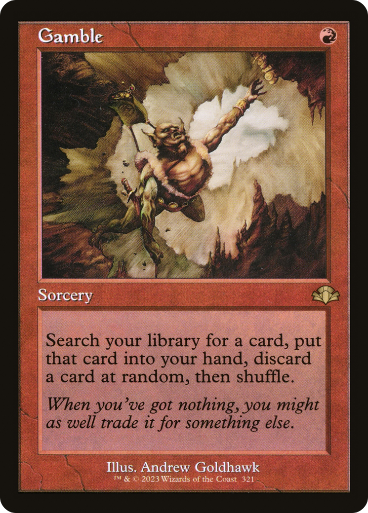 Gamble (Retro Frame) (DMR-321) [Dominaria Remastered] Foil