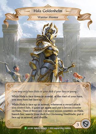 Hala Goldenhelm - LGS144 (LGS144) - Flesh and Blood: Promo Cards Rainbow Foil