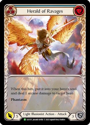 Herald of Ravages (Extended Art) (Blue) - LGS155 (LGS155) - Flesh and Blood: Promo Cards Rainbow Foil