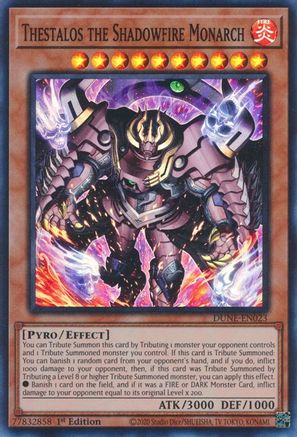 Thestalos the Shadowfire Monarch (Super Rare) (DUNE-EN023) - Duelist Nexus 1st Edition