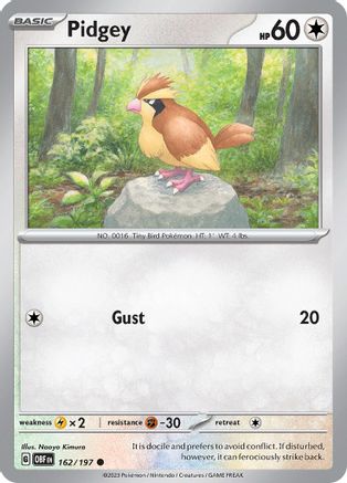 Pidgey (162/197) [SV03 Obsidian Flames] Reverse Holofoil - Common