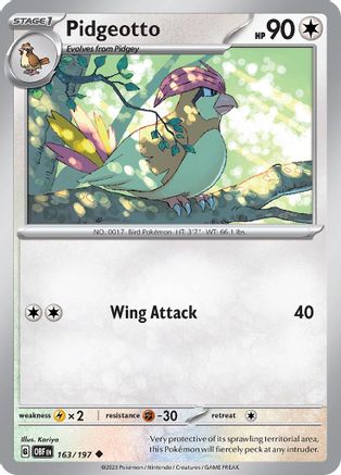 Pidgeotto (163/197) [SV03 Obsidian Flames] - Uncommon