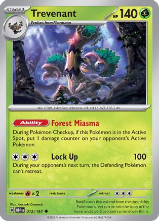 Trevenant (012/197) [SV03 Obsidian Flames] Reverse Holofoil - Uncommon