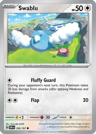 Swablu (169/197) [SV03 Obsidian Flames] Reverse Holofoil - Common