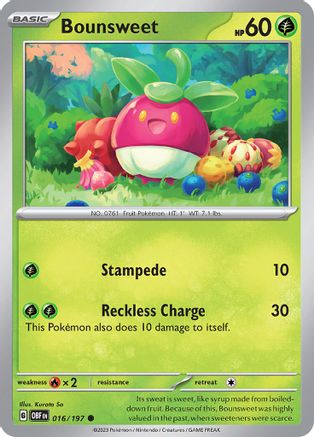 Bounsweet (016/197) [SV03 Obsidian Flames] Reverse Holofoil - Common