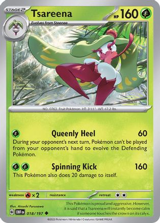 Tsareena (018/197) [SV03 Obsidian Flames] Reverse Holofoil - Uncommon