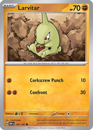 Larvitar (105/197) [SV03 Obsidian Flames] Reverse Holofoil - Common