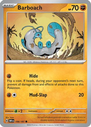 Barboach (108/197) [SV03 Obsidian Flames] Reverse Holofoil - Common