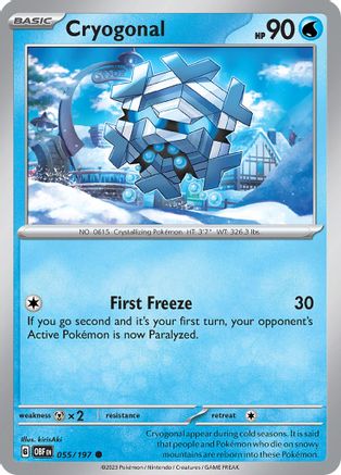 Cryogonal (055/197) [SV03 Obsidian Flames] Reverse Holofoil - Common