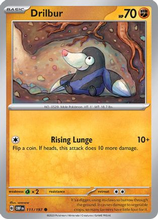 Drilbur (111/197) [SV03 Obsidian Flames] Reverse Holofoil - Common