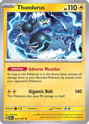 Thundurus (070/197) [SV03 Obsidian Flames] Holofoil - Rare
