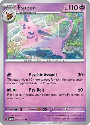 Espeon (086/197) [SV03 Obsidian Flames] - Uncommon