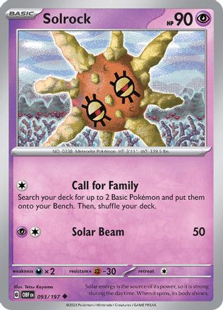 Solrock (093/197) [SV03 Obsidian Flames] Reverse Holofoil - Uncommon