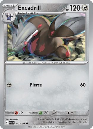 Excadrill (147/197) [SV03 Obsidian Flames] Reverse Holofoil - Uncommon