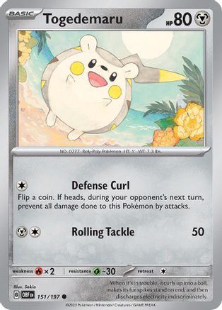 Togedemaru (151/197) [SV03 Obsidian Flames] Reverse Holofoil - Common