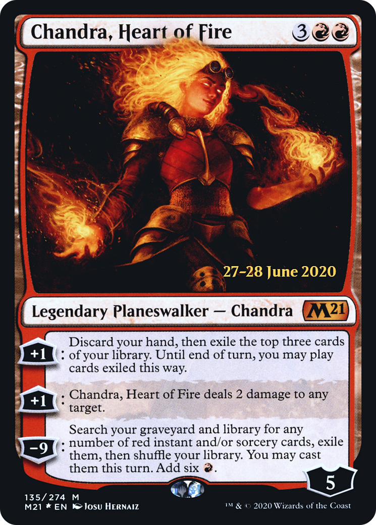 Chandra, Heart of Fire (PRE-135) [Core Set 2021 Promos] Foil