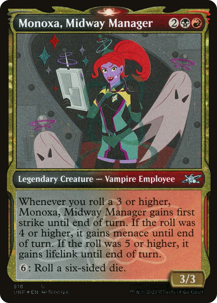 Monoxa, Midway Manager (Showcase) (Galaxy Foil) (UNF-516) [Unfinity] Foil