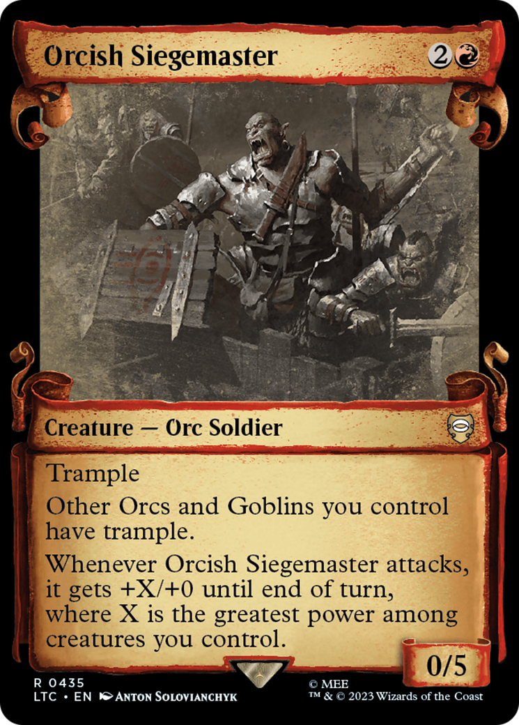 Orcish Siegemaster (Showcase Scrolls) (LTC-435) [Tales of Middle-earth Commander]