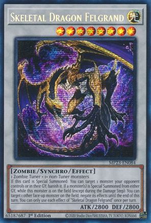 Skeletal Dragon Felgrand (Prismatic Secret Rare) (MP23-EN084) - 25th Anniversary Tin: Dueling Heroes Mega Pack 1st Edition