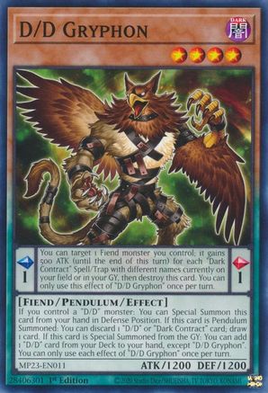 D/D Gryphon (Common) (MP23-EN011) - 25th Anniversary Tin: Dueling Heroes Mega Pack 1st Edition
