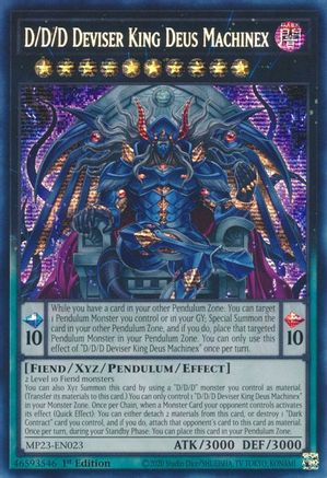 D/D/D Deviser King Deus Machinex (Prismatic Secret Rare) (MP23-EN023) - 25th Anniversary Tin: Dueling Heroes Mega Pack 1st Edition